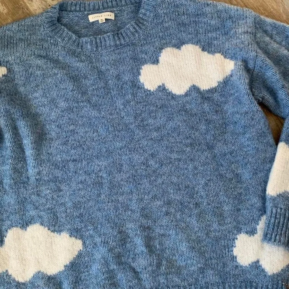 Anthropologie Sky Blue Cloud Crewneck Sweater - Picture 3 of 4